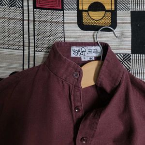 Khadi Brown Cotton Kurta