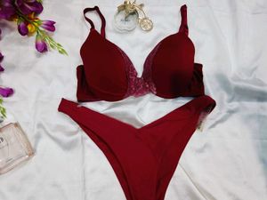 🇳🇿💫♥️maroon Bra &amp; Panty Set