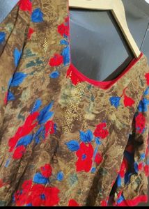 Multi Floral🔴🔵Kurti For Girl Or Woman 40 Bust