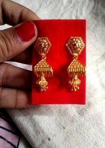 Golden Jhumka Earrings