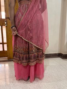 Embroidered Pink Ethnic Gown