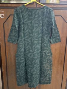 Green Kurta with White Embroidery Work