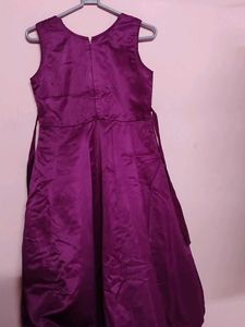 Purple Colour Long Frock For 8 To 10 Years Girl