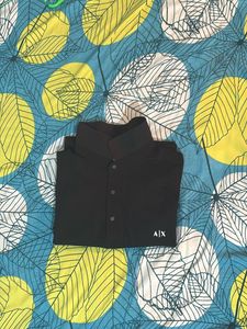 Armani Exchange Black Polo Shirt