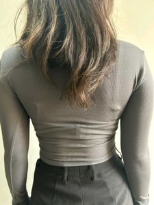 Grey Fitted Top