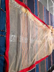 Golden Net Saree For Women