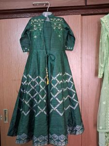 Elegant Green Kurta Set For 7 To 9 Year Gorl