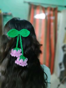 Crochet Flower Hair Clip