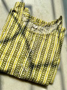 Cotton Green Patterned Kurta
