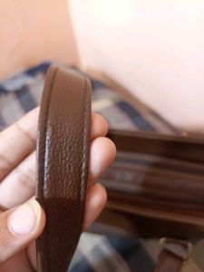Suvarna brown vegan leather tote bag