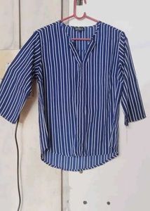 Striped V-Neck Blouse