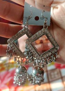 Silver Jhumka Earrings