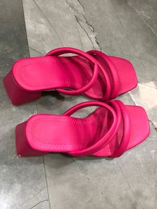 Neon Pink Block Heels