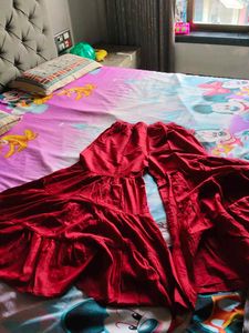 Red Velvet Sharara Palazzo