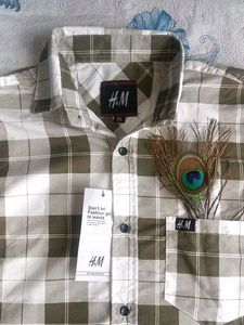 New H/M (Olive Green 🫒) Branded Check Shirt★👔★