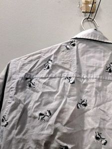 Used Zeus M Size Shirt Half Hands Floral