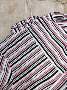 Striped Shirt Dress with Belt