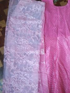 Beautiful Pink Long Kurti With Plazo Dupatta 💗