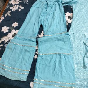 Chikankari Cotton Palazzo Suit