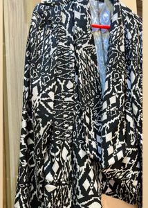 Black And White Printed Blazer