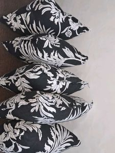 Black &amp; White Floral Throw Pillows