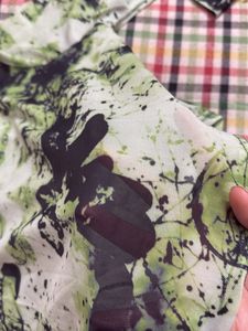 Green Print Long Sleeve Top