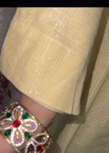 W Yellow Shimmer Kurta