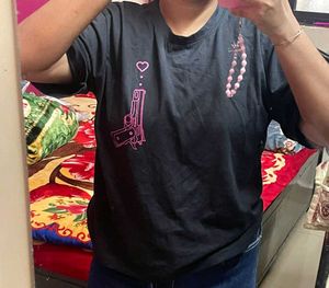 Graphic Print Black T-Shirt