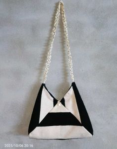 black and white tote bag