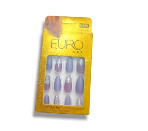 Professional Glittered Purple Artificial Nails