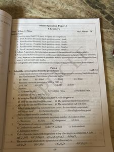 Question bank capsule for chemistry