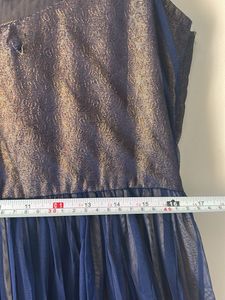 Elegant Blue &amp; Gold Ethnic Gown L size