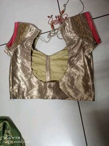 golden saree  and blouse