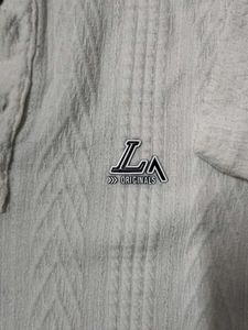 Boys White Cotton Blend Shirt