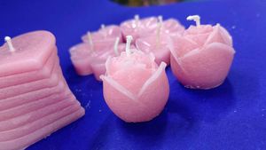 Light Pink Unscented Candles Set