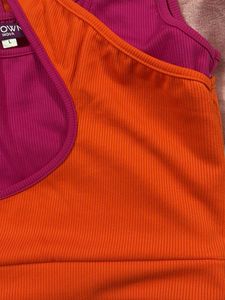 Color Block Crop Top