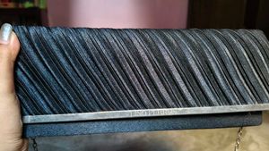 Lino Perros Black Pleated Clutch