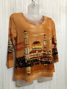 Yellow Long Sleeve Printed Top