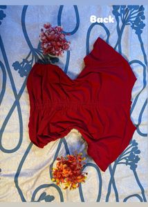 Red Ruched Top.SIZE-28-34