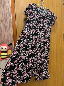 “Fig” Floral Black Dress