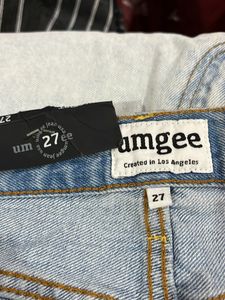 Ribbed Denim Skirt