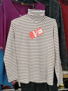 Striped Turtleneck Top