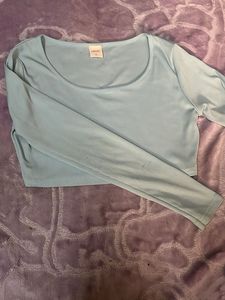 URBANIC sky blue long sleeves crop top