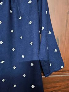 Navy Blue Floral womens Top