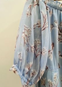 Floral Off-Shoulder Puffed Sleeves Vacation Dress