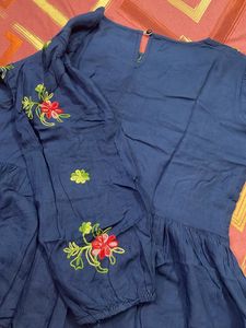 Embroidered Tunic With Bell Sleeves