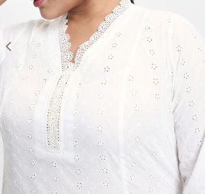 Diza by Westside Cut Work White Kurta