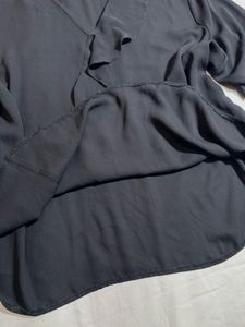 Elegant Black Ruffle Top