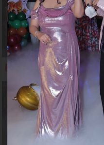 Elegant Pink Metallic Gown