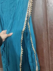 Elegant Teal Ethnic Gown saree style